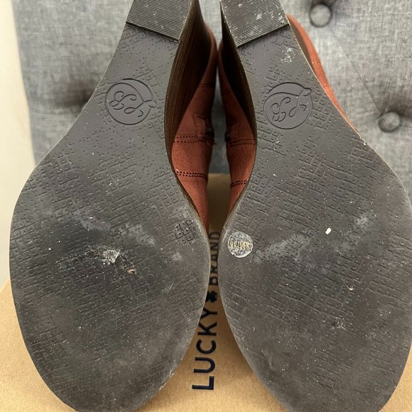 Lucky Brand "Yenata" leather wedge booties - Picture 6 of 8